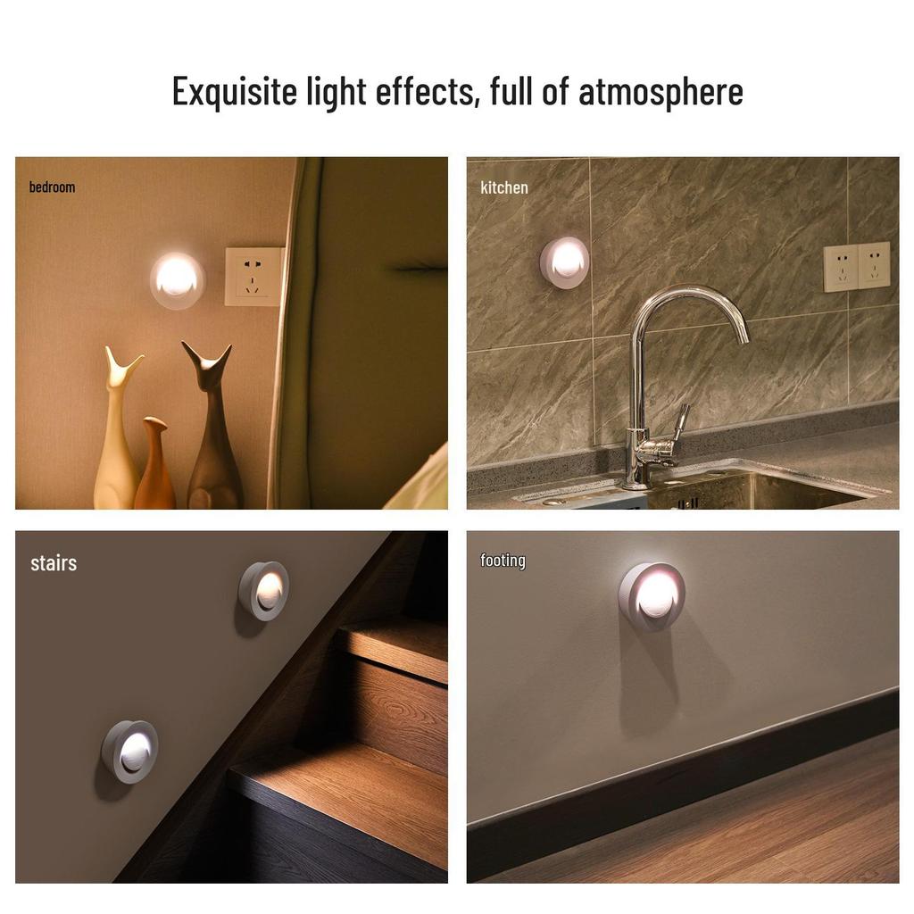 Rechargeable LED Motion Sensor Night Light for Bathroom, Stair, and Corridor