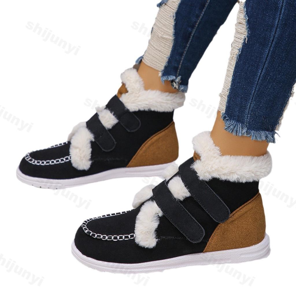 Dámské polokozačky na středním podpatku 2025 Nový trend Dámské sněhule Pohodlné Teplé Útulné Kotníkové boty Ležérní Podzimní Zimní Vycházkové boty