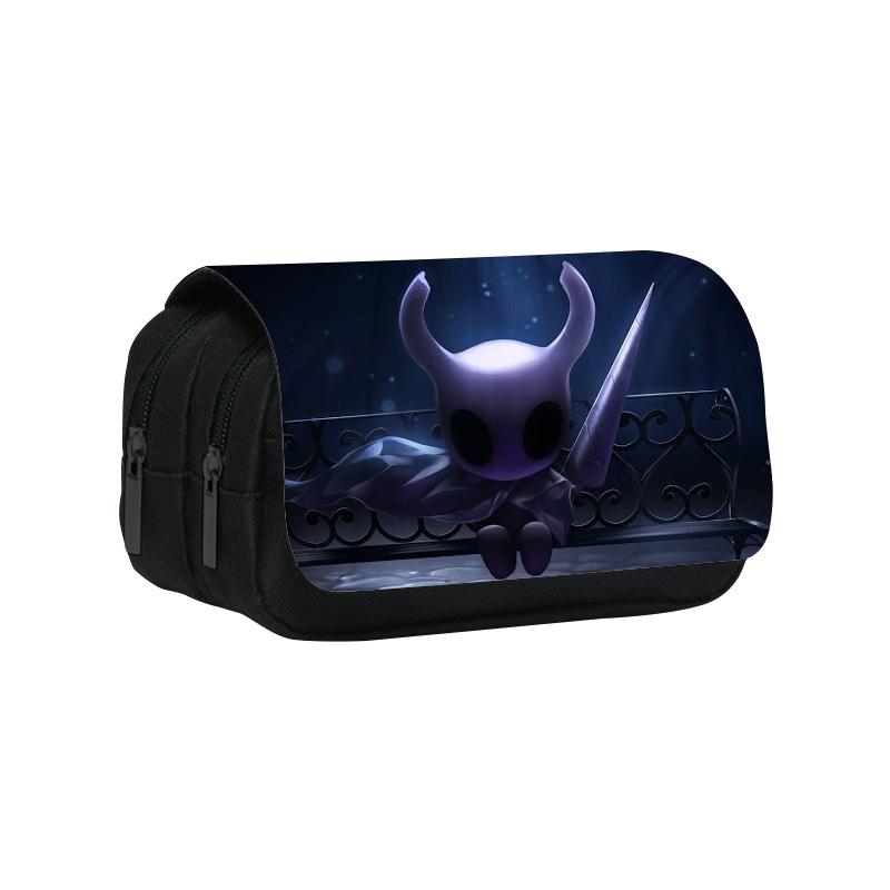 Hollow Knight Double-Layer Pencil Case Cartoon School Pen Bag For Student Large Storage Students Pencil Box School Gift