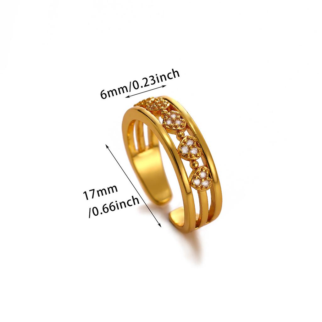 New 2026 Rings For Women Heart Double-Layer Gold Color Anillos Geometric Stars Moon Punk Vintage Ring Party Jewelry Her Gift