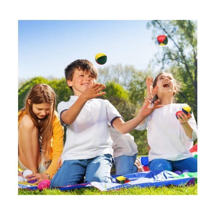 Balles de Jonglage - Mini Balles en Cuir PU - 6 Pack - Multicolore - 5 x 5 cm