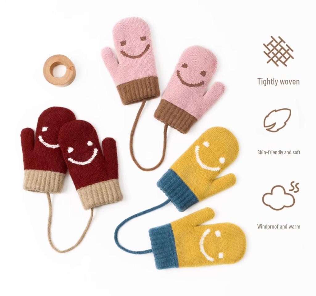 Nidoran Knitted Baby Mittens: Warm Winter Gloves for Boys & Girls