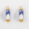 Accessori Orecchini Irregolari in Porcellana Blu Dipinta a Mano Acciaio Inossidabile Materiali per Artigianato