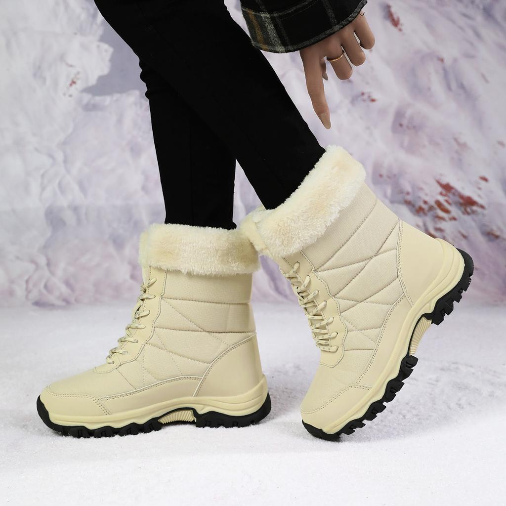 TUINANLE Damskie bawełniane buty Zagęszczone Ciepłe Codzienne Duże Pluszowe Buty Zimowe Śniegowce Antypoślizgowe