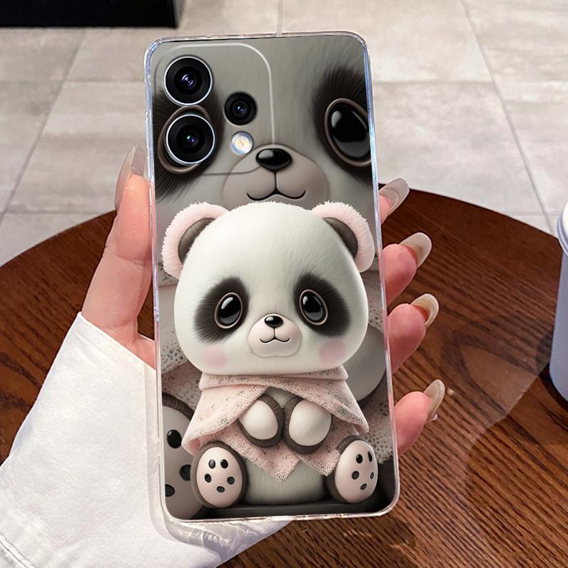 For Oppo Reno 15C 5G PMD110 Case Clear Luxury Cute Love Rabbit Funny Painting TPU Soft Silicone Casing For Oppo Reno15C 5G Cover