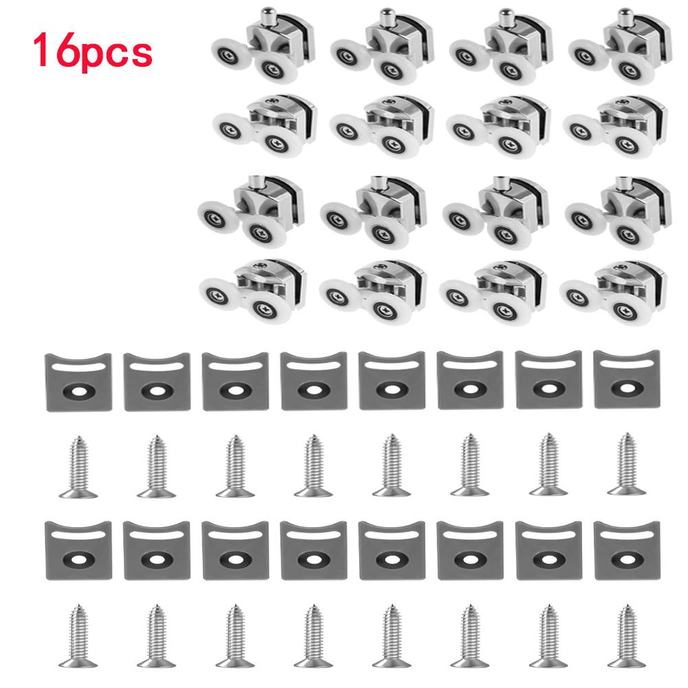 4/8/16Pcs Shower Screen Door Rollers Zinc Alloy Runners Wheels Twin Top Replacement Shower Wheel Runner Pulleys for12-14mm glass