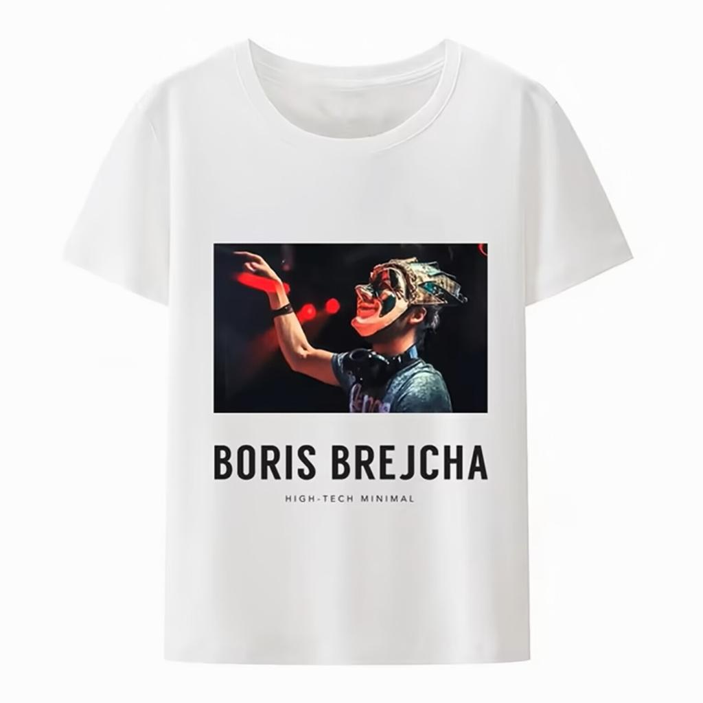 Lässiges Boris Brejcha DJ Masken T-Shirt Cooles Kurzes Herren Damen T-Shirt Männlich Hip-Hop Sommermode Hipster Ärmel Top