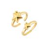 Porti 24k Gold Double Star Stone Ring 1.875g