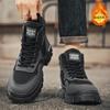 Winter men's shoes 2024 new men's Martin boots velvet warm trend versatile tooling shoes non-slip and wear-resistant men's boots
