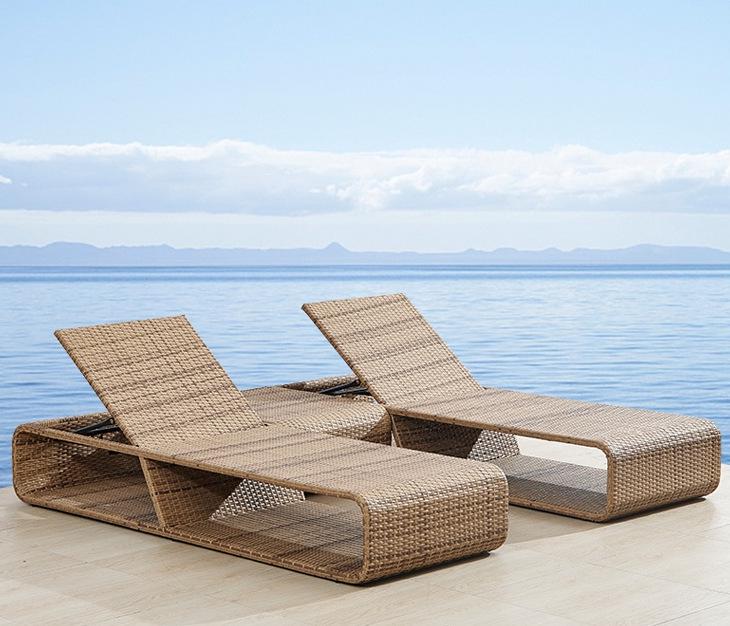 Rattan Outdoor Lounge Chair for Pool, Beach, or Balcony