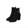 Elegant Women's Chunky High Heel Ankle Boots Autumn Winter Fashion Suede Side Zipper Female Short Boots Party Shoes Size 34-43