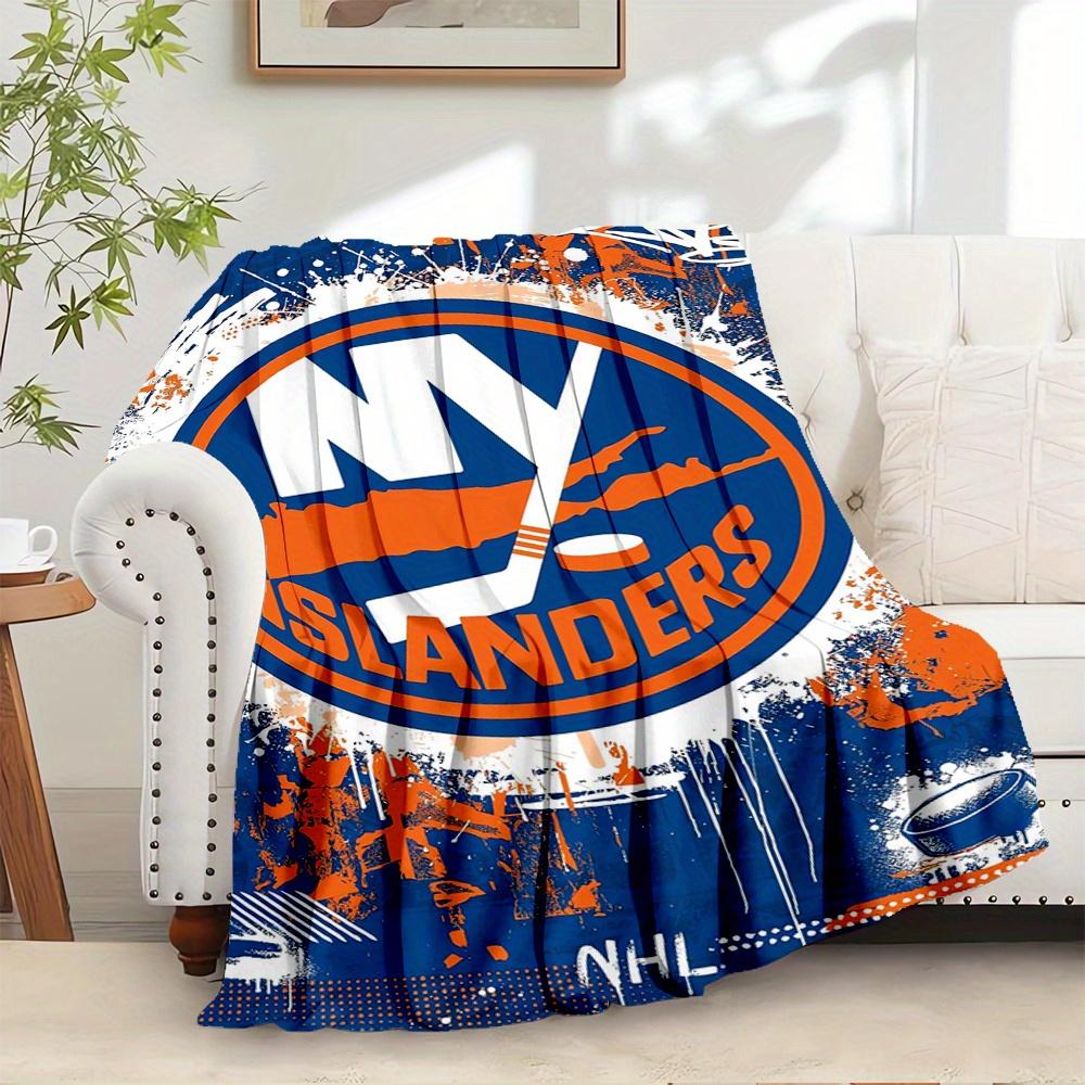 

Для Хокею, NY Islanders, Тематична Фланелева Ковдра в Стилі NHL, Гламурний Стиль, Цифровий Друк, Комфорт на Всі Сезони, ,для Затишного Плюшевого Фланелевого Покривала111 80cm x 120cm