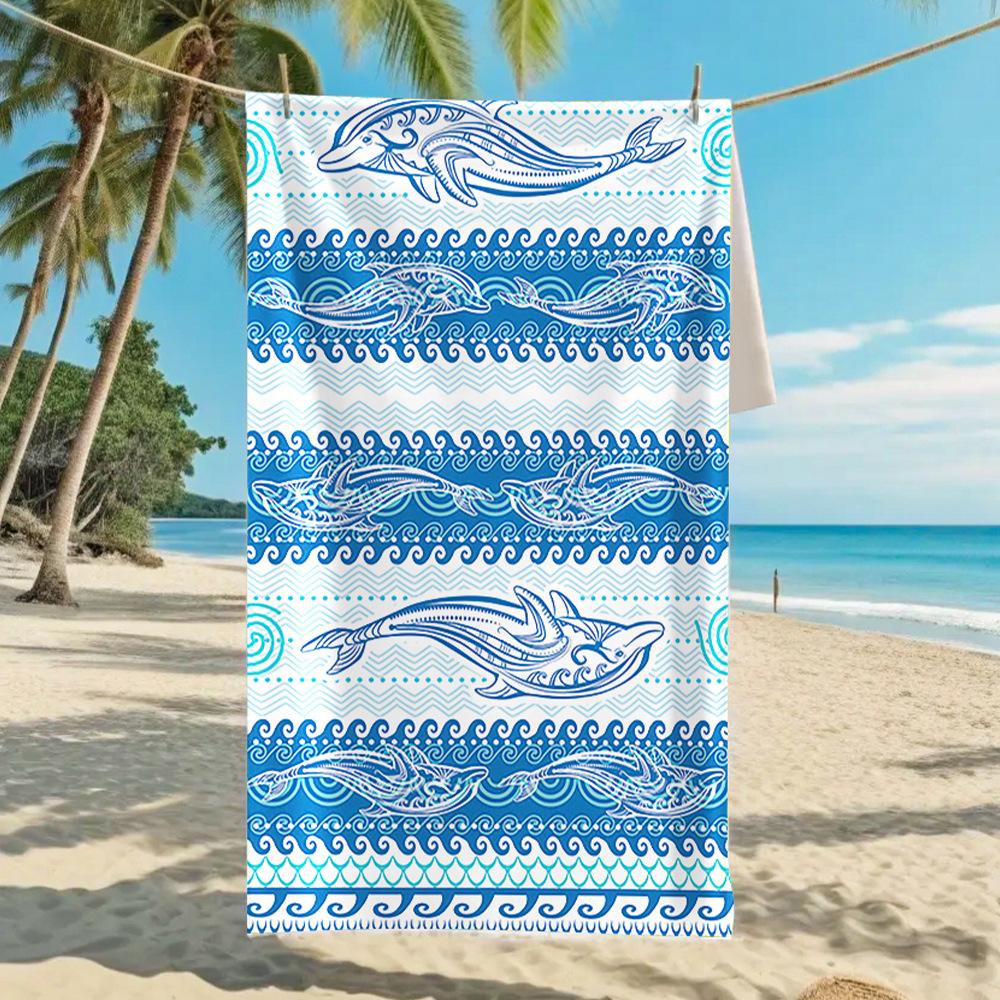 New, Double-sided Velvet Beach Towel Quick-drying Sports Towel Printed Bath Towel