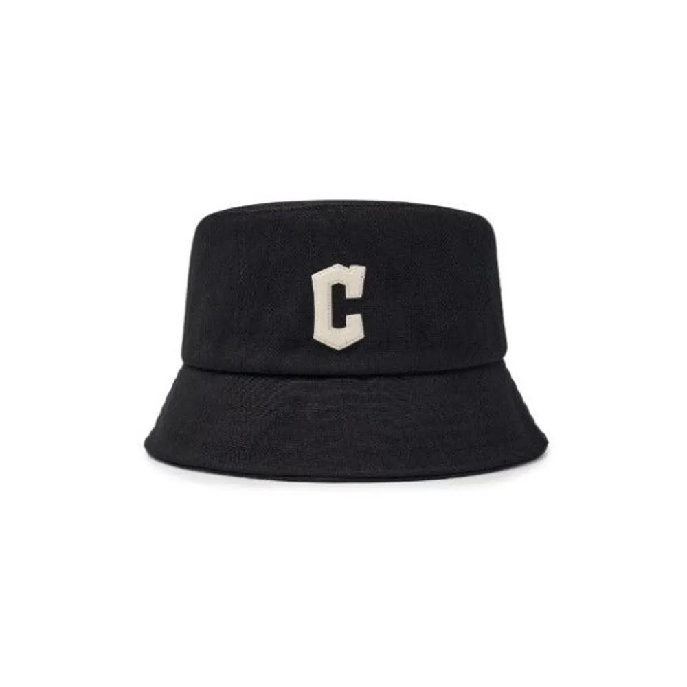 [MLB] Cap JQT 3AHTVL14N-45BKS Basic Canvas Leather Logo Bucket Hat Cleveland Guardians 57