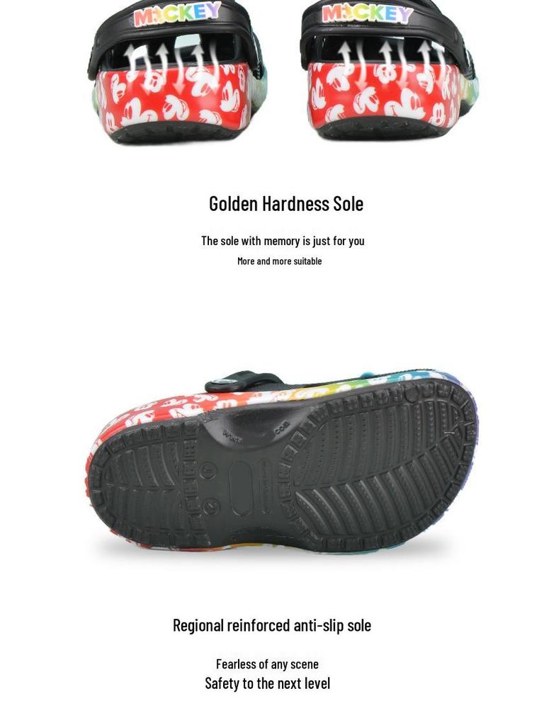 Mickey Mouse Kids' Clog Sandals: Non-Slip, Wear-Resistant Beach Shoes for Boys, Girls, & Toddlers