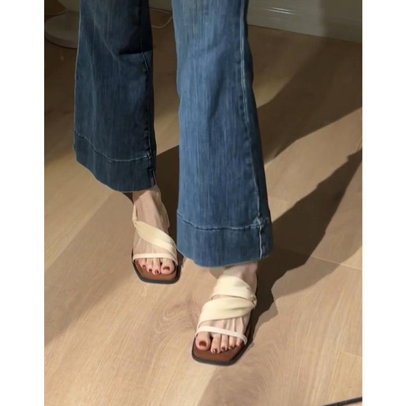 

Niche design slope heel cool slippers women wear platform sandals 35