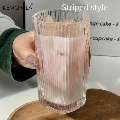 Tasse à café glacé style INS torsadée irrégulière Verre à jus d'été Tasse à boisson froide pour bar et usage domestique Vaisselle Latte américaine