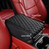 Rhombus PU Leather Car Armrest Mat 5cm Thicken Center Console Arm Rest Protection Cushion Auto Armrests Storage Box Cover Pad