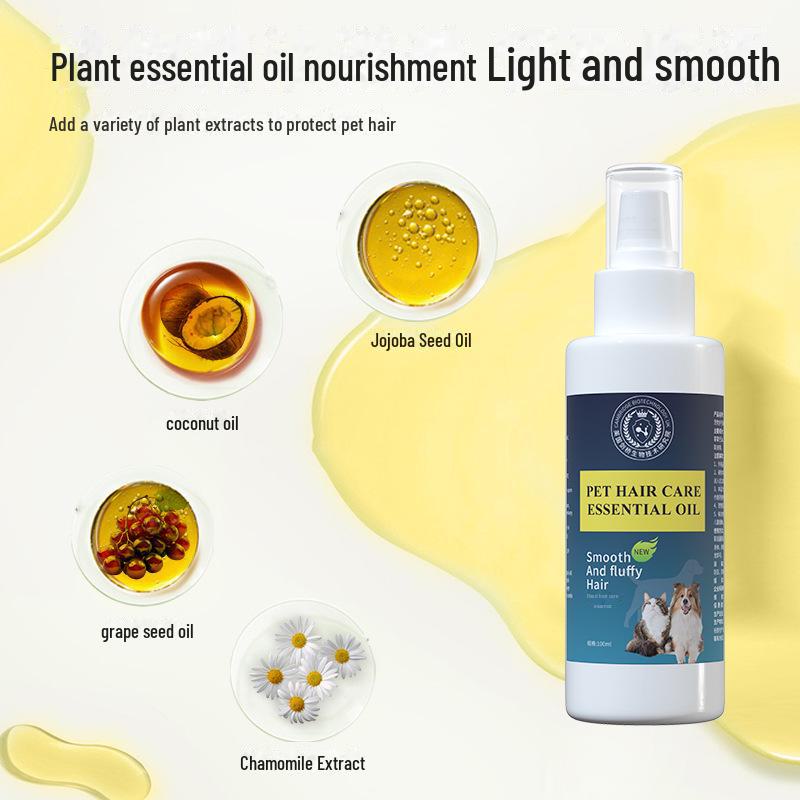 Pet Hair Detangling & Softening Spray with Anti-Static Essential Oil for Dogs & Cats