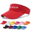 Custom Color Summer Beach Visor Hat Outdoor Sun Protection Curved Brim Striped Style for Sports Travel Fishing Empty Top Gorras