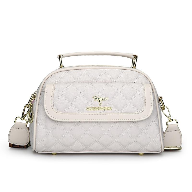 Rhombus bag women's new fashion women's three-layer large-capacity simple and versatile shoulder bag