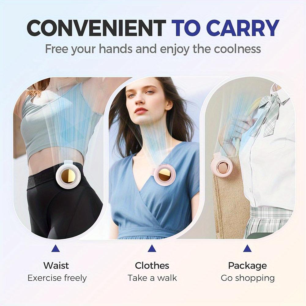 Clip-on Portable Leafless Fan Mini Handheld Cooler for All Day Summer Comfort Outdoor Activities