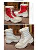 Women's Waterproof Leather Snow Boots - High-Top, Non-Slip, Mid-Calf with Warm Velvet & Thick Cotton Lining