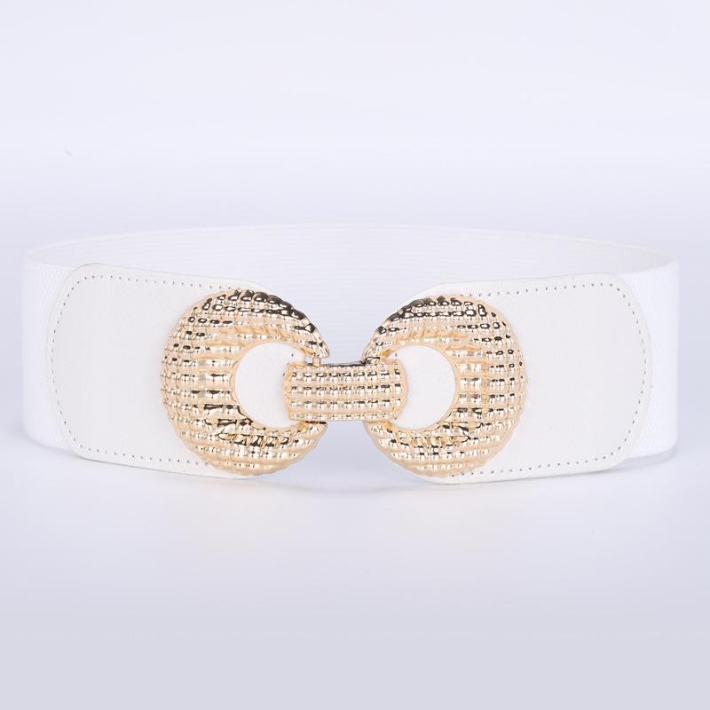 Elastic Belt Women'S 8-Shaped Buckle Wide Waist Seal Dress Decorative Waist Elastic Belt