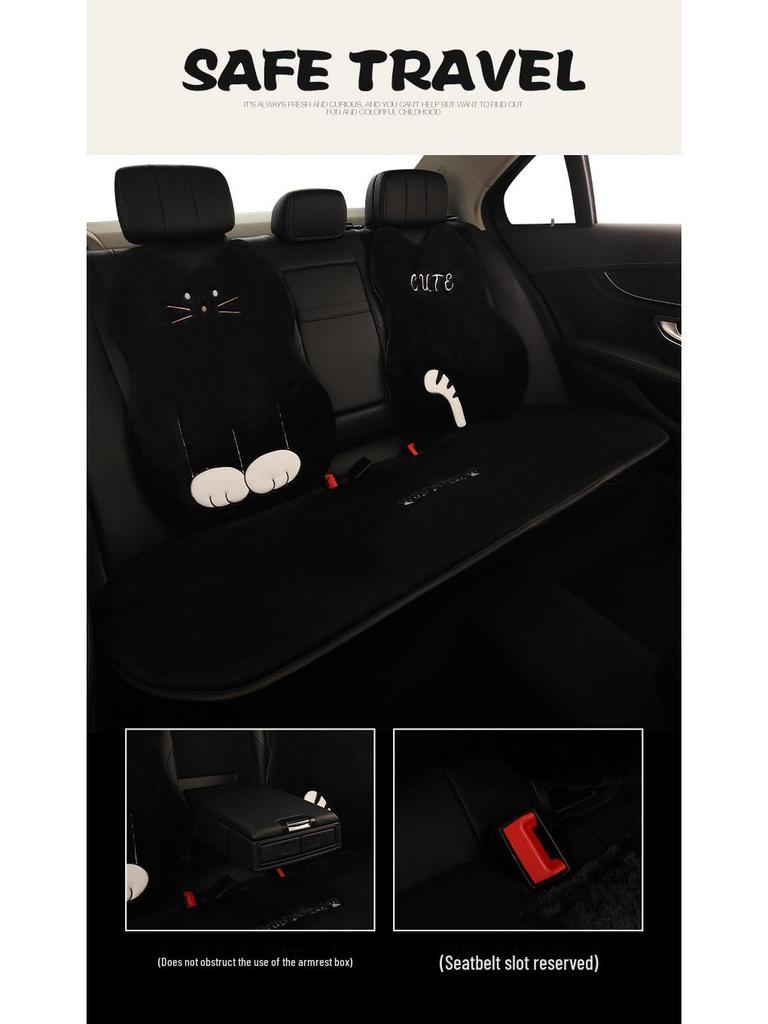 Cartoon Kitten Winter Plush Car Seat Cushion for Honda Civic, Haoying, XRV, Inspire, CRV