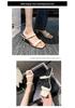 Summer 2026 Skin-Brightening Mid-Heel Square-Toe Sandals with Single Strap for Outdoor Wear.