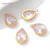 18K Gold Plated Crystal Glass Teardrop Charms Pendants For Earring Making Findings,Pendants For Jewelry,DIY Jewelry Materials