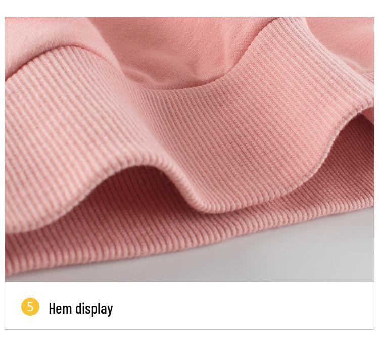 Girls' Korean Style Fleece Sweatshirt - Autumn 2024 Children's Pullover