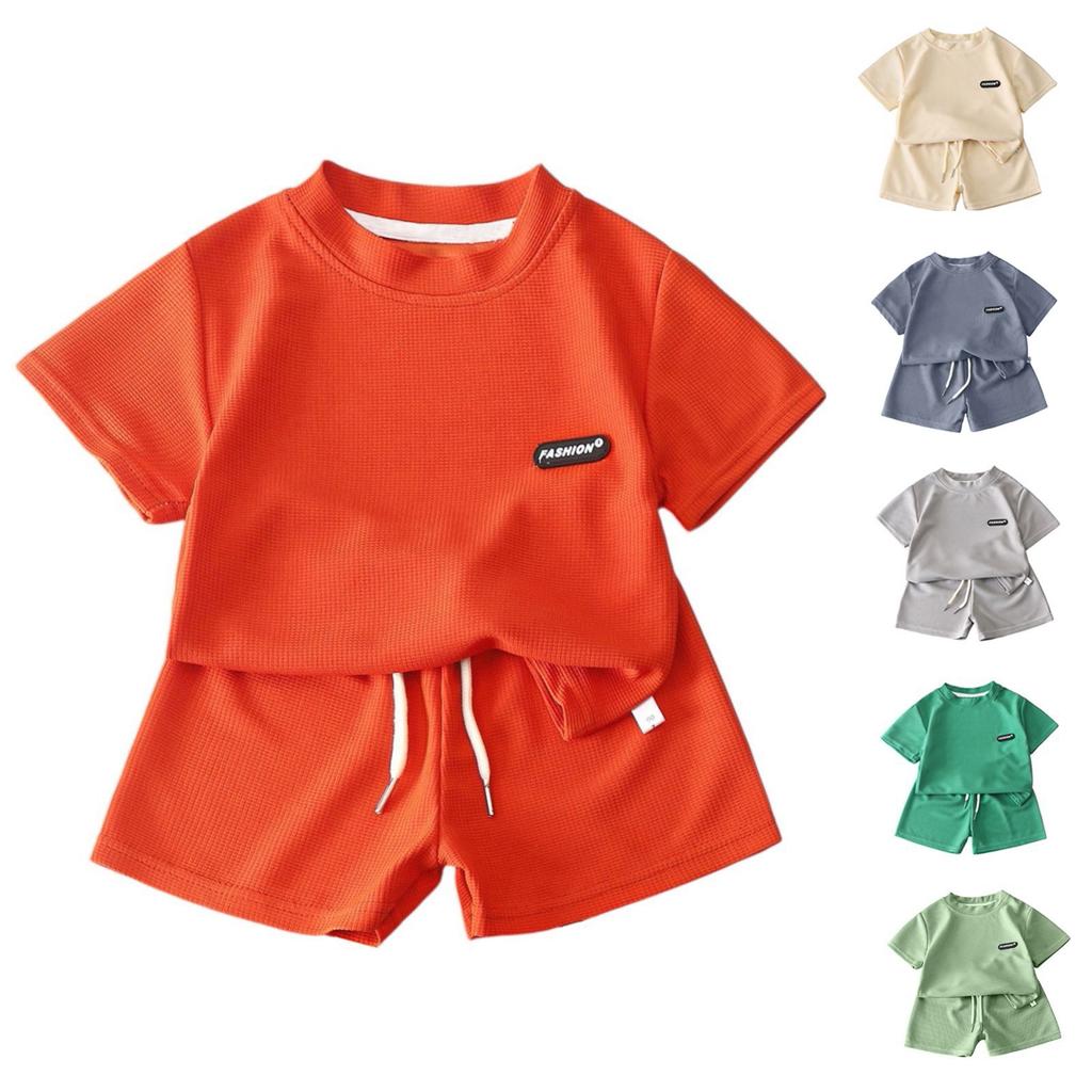 Kid Patriotic Outfit - Short Sleeve & Shorts 2-Piece Set For Boy