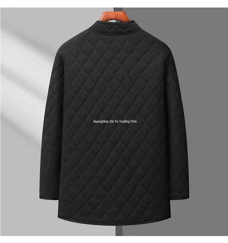 Men's Thickened Fleece-Lined Winter Jacket for Middle-Aged & Elderly: Warm Cotton Padded Coat