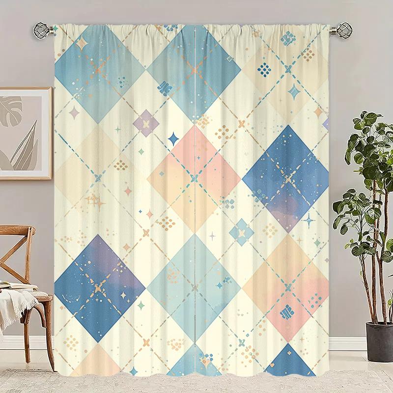 

Set Of 2 Beautiful Flowers Leaves Printed Curtains Pole Bag Inches Home Decoration Room Curtain Polyester W100*H70(CM)-Grommet top&1PCS