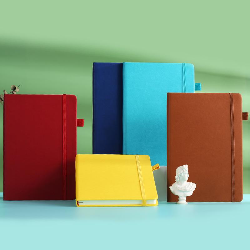 A5 Leather PU Business Journal with Elastic Band - Customizable Logo