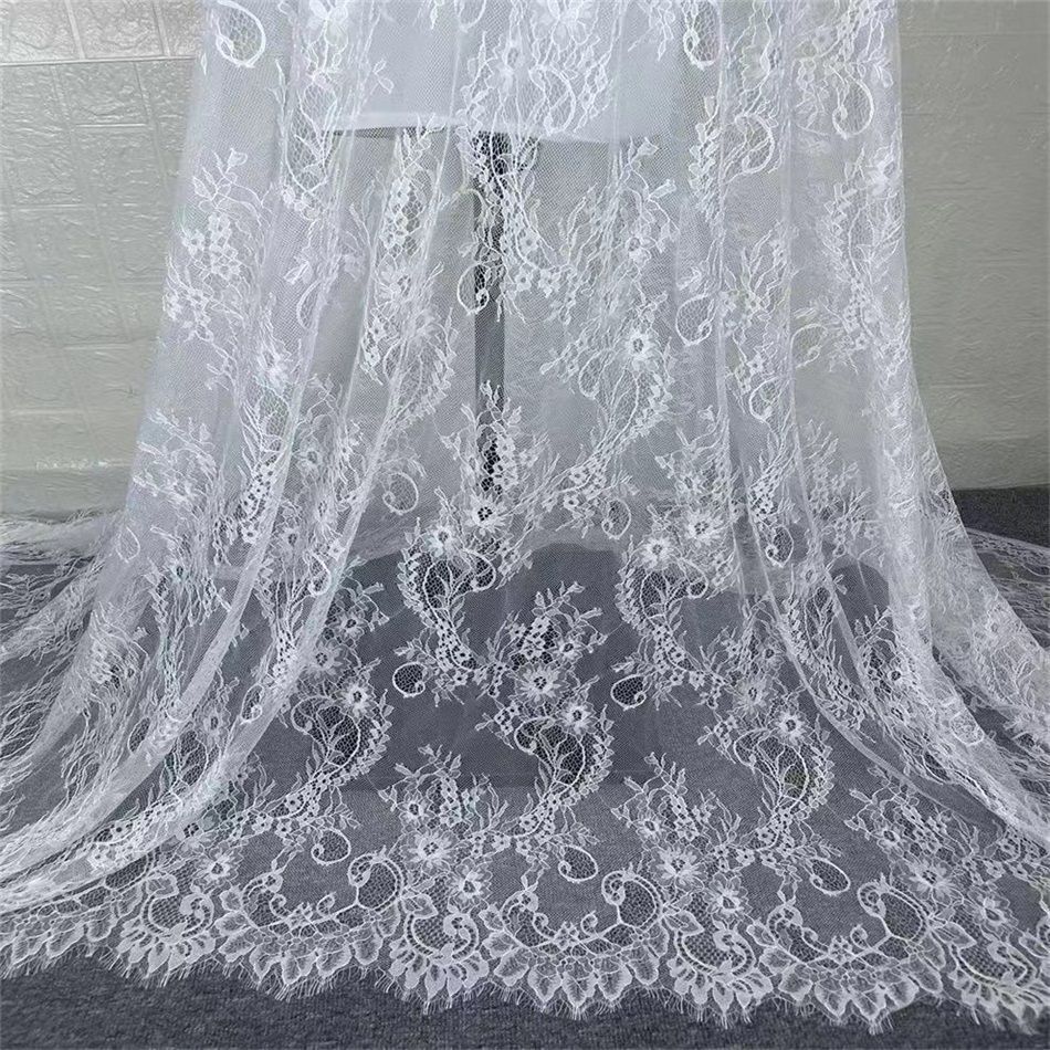 High-quality Soft and Skin-friendly Lace Fabric Suitable for Wedding Dresses Formal Gowns and Handmade DIY Clothing Fabrics