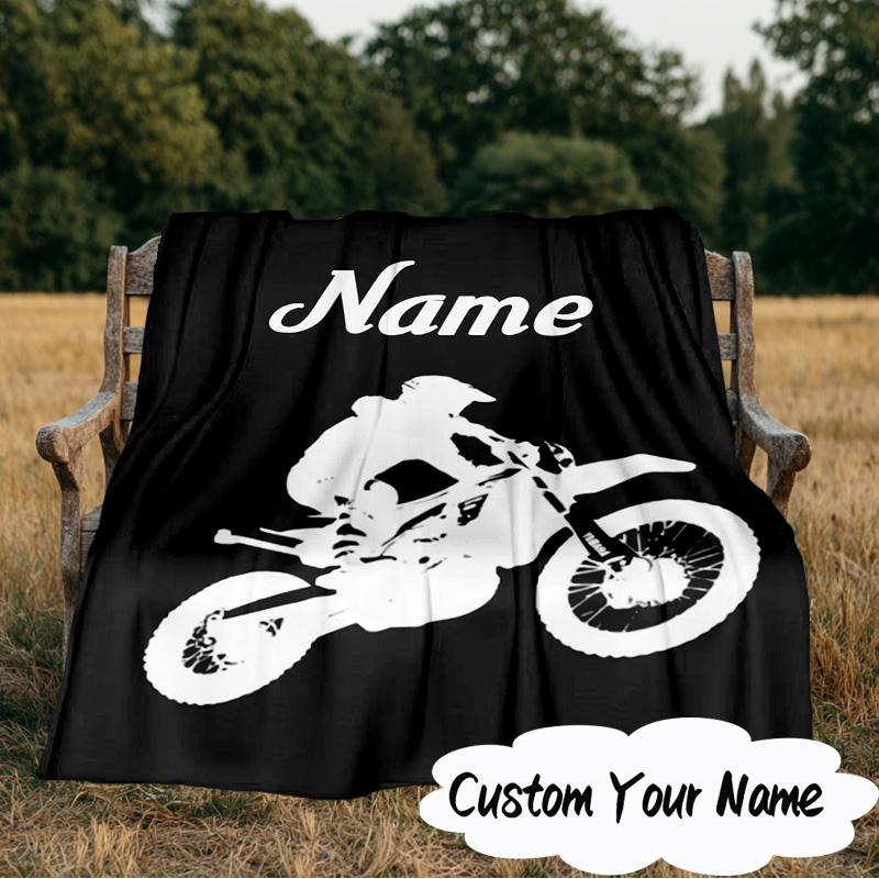 Custom Name Sport Bike  Blanket  Ideal Bedding Blanket Perfect for Travel, Camping, Living Rooms, Offices, Sofas, Fan Christmas gift