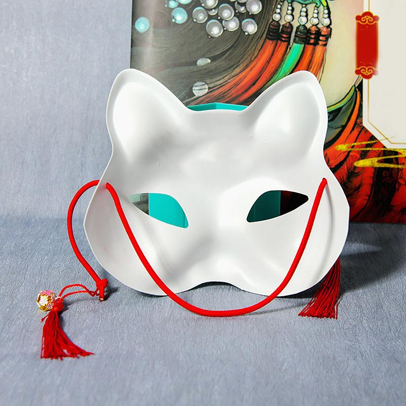 Black Style Cosplay Cat Full Face Mask Japanese Style Decorative Makeup Mask Plastic Animal Mask Costumes Props Accessories