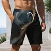 Men Plus Size Colorful Printed Beach Shorts Drawstring Waist Side Pockets Straight Leg