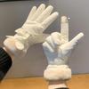 New Women's Versatile Winter Warm Gloves with Women's Velvet Thickened Winter Windproof and Cold Resistant Gloves