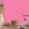 Polynesian Geometric Pattern Wallpaper Powder Pink and Rose 50x1000