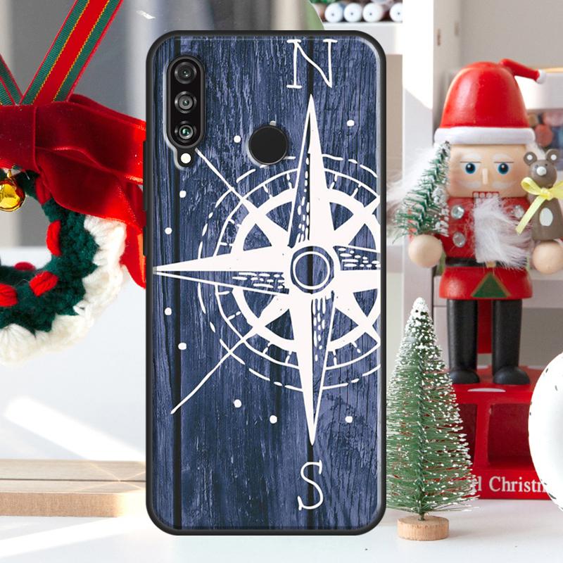 Weltkarte Kompass Nautisches Etui Für Huawei Honor 50 70 X7 X8 X9 P50 P30 Pro P20 P40 Lite Nova 9 P Smart 2019 Hülle
