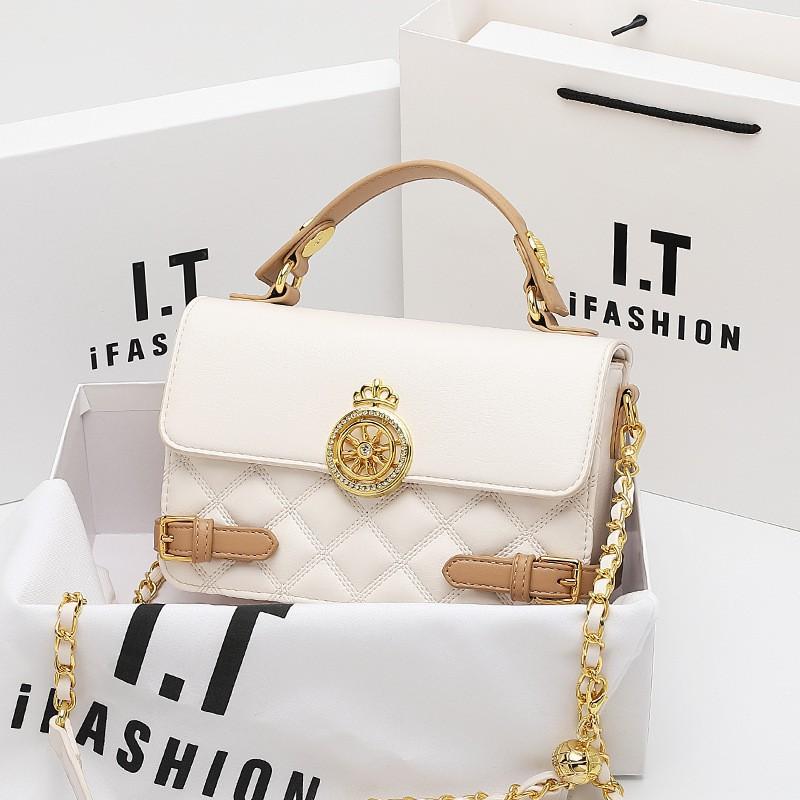 Bags Women's  Style Diamond-grid Chain Bag Niche Design Portable Square Single-shoulder Cross-body All-matching Fashionable