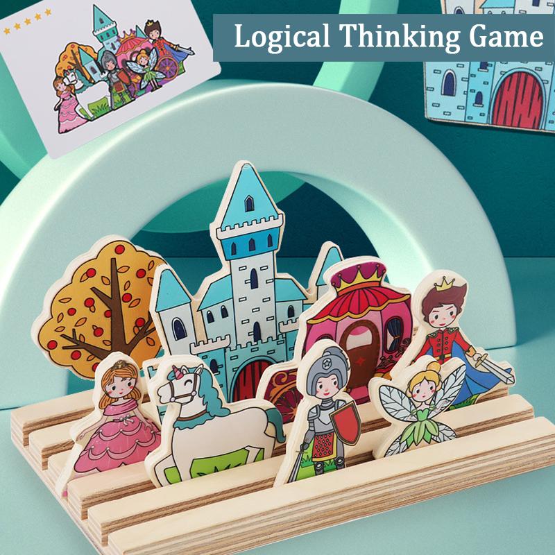Kids Logical Thinking Game Shape Matching Toys Montessori 3D Puzzle Spa Imagination Training Board Education Toys For Children