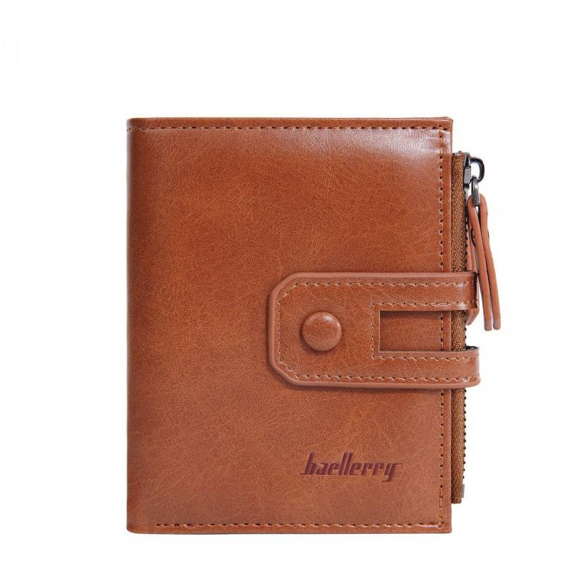 New Men's Wallet Retro Fashion Short Style Multi Card Buckle Soft Leather Clip Zipper Coin Purse