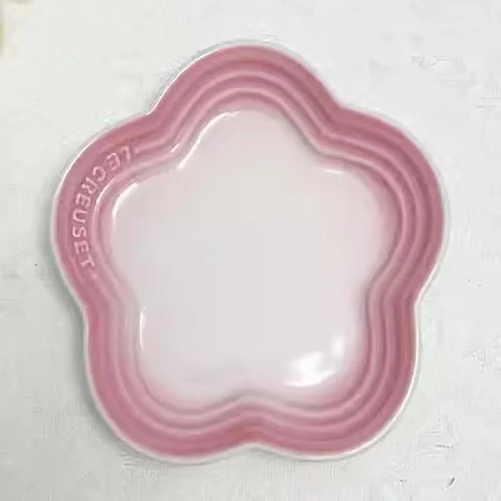 

Ceramic Plum Blossom Small Plate Multi Purpose 14cm Elevated Pets Bowls Solid Color Multicolor Cats Food Bowl