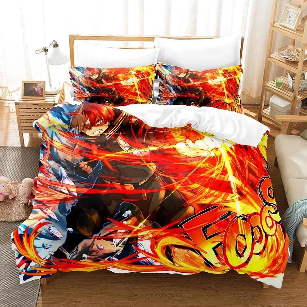 Anime My Hero Academia Beding Set Printed Bed Linen Set With Pilowcase Bed Soft Duvet Cover Soft Single Double Quen Super King-Sized Dimensionsd