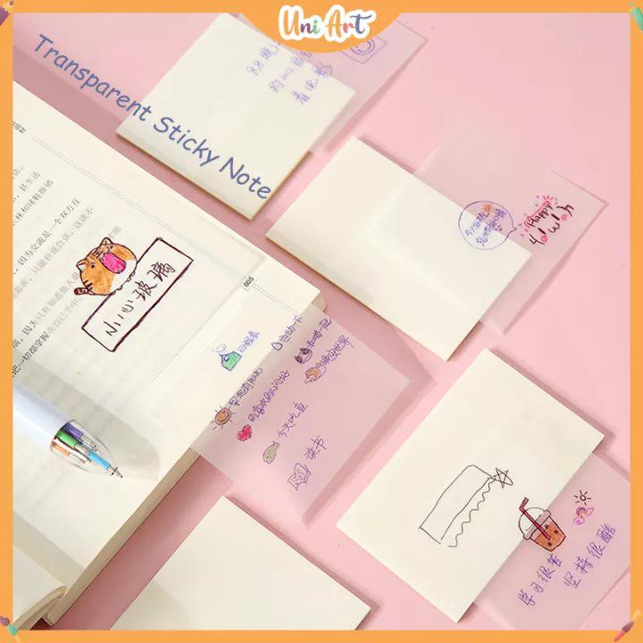 

Creative Transparent Waterproof Sticky Notes – Translucent Notebook Memo Pad Stickers 40mm