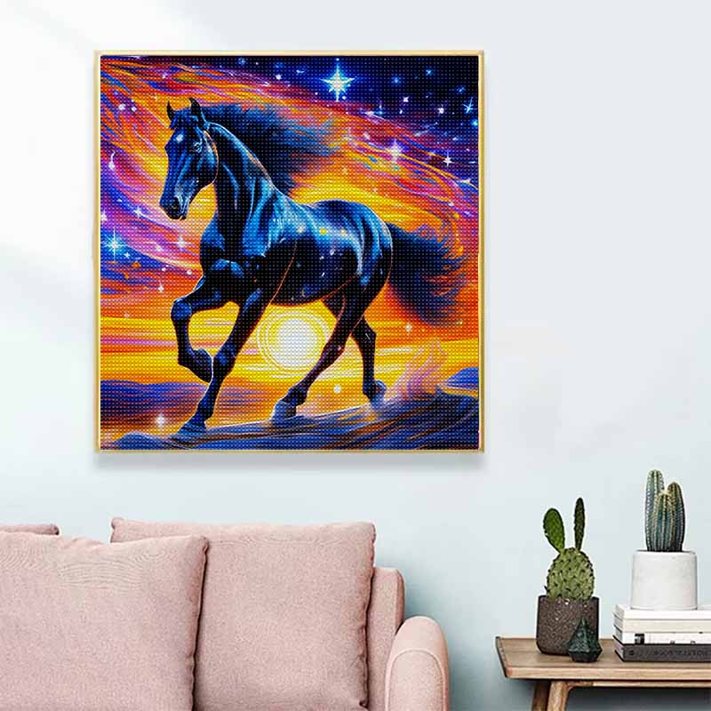 

New Arrival 5D DIY Full Circle Diamond Painting Running Horse Embroidery Cross Stitch Home Decor Gift 20x20cm